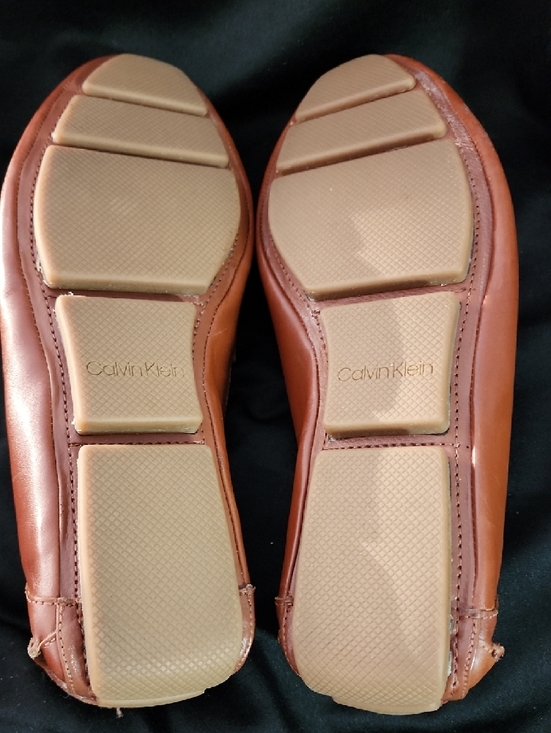 Calvin Klein Men\'s Tan Leather Slip-On Loafers with Silver Bit main image 5